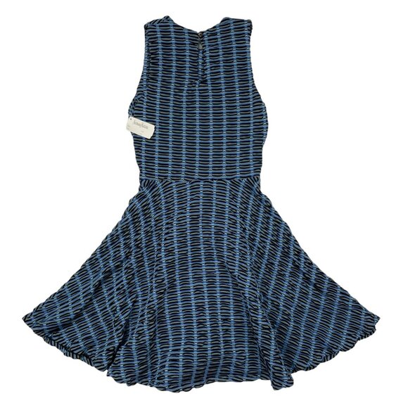Opening Ceremony Jacquard Skater Dress XS Peony Blue Sleeveless Mini Party NEW - Picture 11 of 12